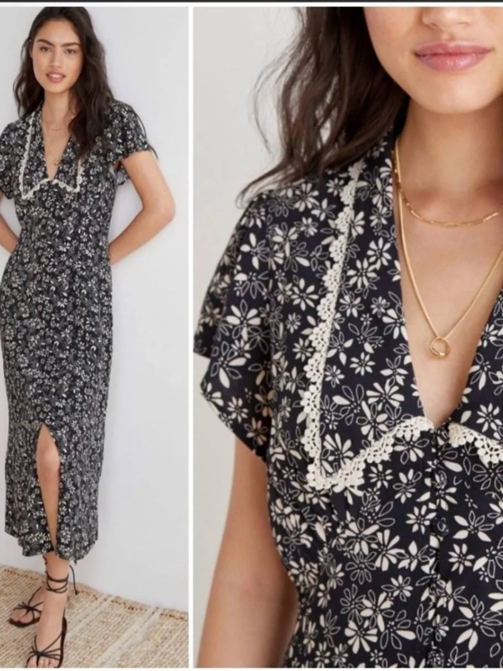 Anthropologie Collared Floral Midi Dress - Picture 2 of 6